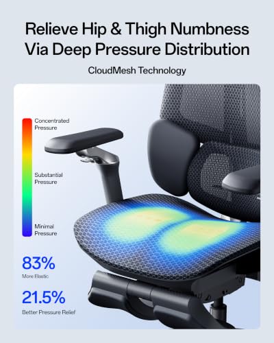 Image of Hbada E3 Pro Ergonomic Office Chair, Mesh Desk Chair with 3-Zone Floating Lumbar Support, Upgraded 4D Headrest, 720 Armrests, Obsidian Black with Footrest