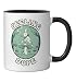 Feeling Dope Stoner Rabbit Mushroom Smoking Funny Ceramic Mug, Black/White