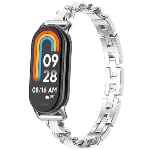 Correa Compatible Xiaomi Mi Band 8/9 Cuero Metal Trenzado miniatura 1