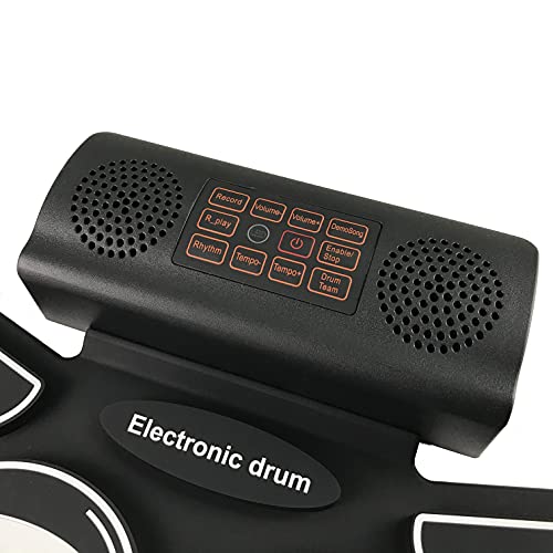 9 Pads Roll Up Drum Pad, Electronic Drum Set, Portable Drum Kit With 5 Different Drum Kit, 10 Unique Rhythms, Bulit-In Rechargeable Battery And Double Speakers #TOP5