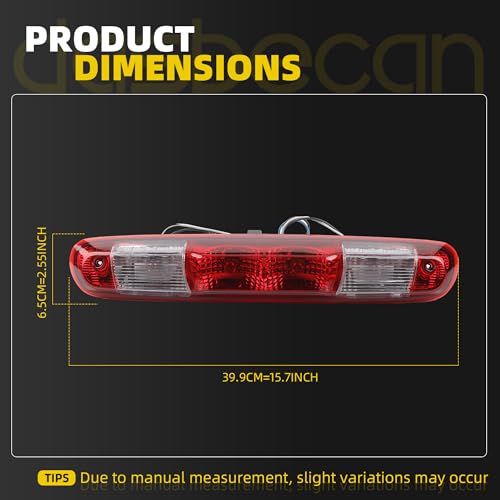 image for Dasbecan GM25890530 Red Rear Center High Mount Brake Light Compatible 