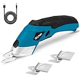 QIUYA Electric Scissors, Multi Electric Scissors Cutting Fabric with Three Blades, Electric Cutter...