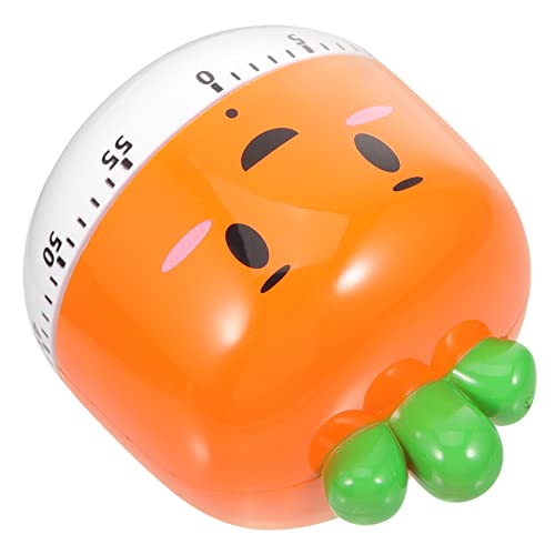 BEBEMOKO Carrot Shaped Mechanical Kitchen Timer Cute Management Tool for Cooking Baking and Homework Easy to Use with Simple Rotation Adorable Present for All Ages