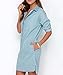 Face N Face Women's Denim Long Sleeve Mini Causal Loose Dress Medium Light Blue