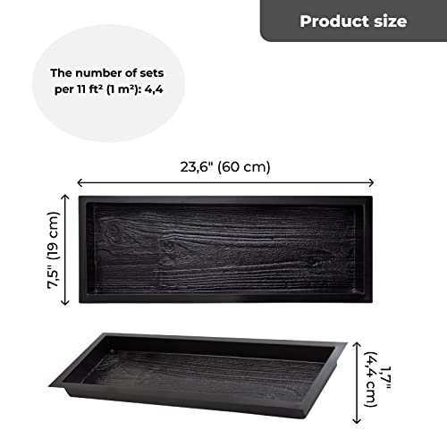 BETONEX Big DIY Precast Concrete Molds 2 pcs Wooden Pavers Cement Paver Mold - Pathmaker ii Mold Hormigon Molde - Paving Stone Mold Paver Molds for Concrete - DIY Stepping Stone Molds Forms