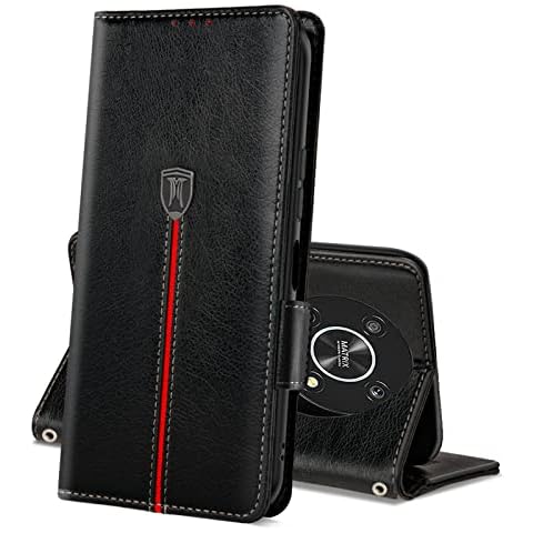 Case for Honor Magic 4 Lite 5G, Magnetic Leather Wallet Card Slots Phone Case, Flip Silicone TPU Bumper Protective Cover with Kickstand, Shockproof Book Case for Honor Magic4 Lite Black Cover