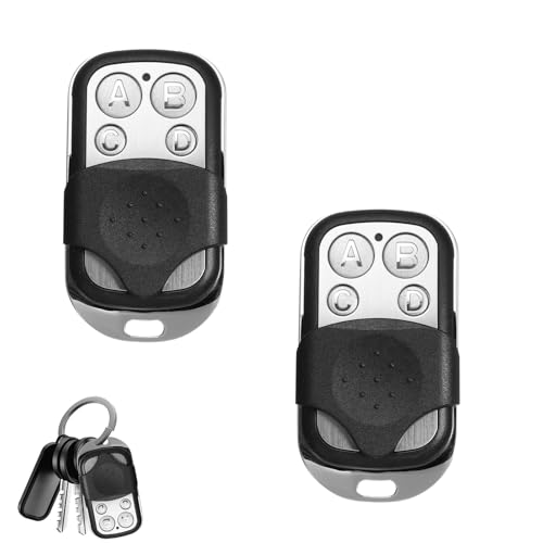 2PCS Garage Door Remote 433mhz Gate Remote Control Fob Universal Garage Door Opener Remote With Key Cover Slide for Car Garage Door Gate Universal Garage Door Opener Remote Cloning