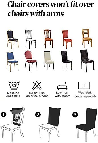 Keluina Stretch XL stoelhoezen voor eetkamerstoelen, 2/4/6 stuks elastisch large stoel hoes voor eetkamer bruiloft… - Afbeelding 6