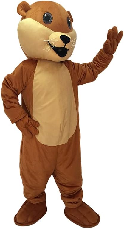 Brown Ollie Otter Mascot Costume Cartoon Adult Mascot Costume Mascot Suit for School, Team, Sports Events, Parties & Advertising