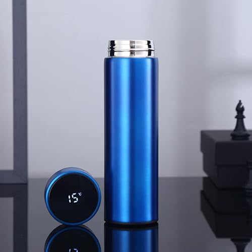 Smart Cup - Intelligent Thermos Cup With Led Temperature Display (500Ml) - Double Walled Vacuum Insulated Bottle, 12-Hour Isolation Lock, Stainless Steel - Smart Hot And Cold Travel Mug (Blue) #TOP25