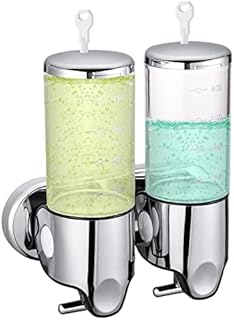 TsunNee 1000ML Double Chamber Pumps Soap Dispenser, Wall-mounted Manual Hand Sanitizer Dispenser, Shampoo Shower Gel Dispenser Lotion Container for Toilet Bathroom Kitchen Hotel Office