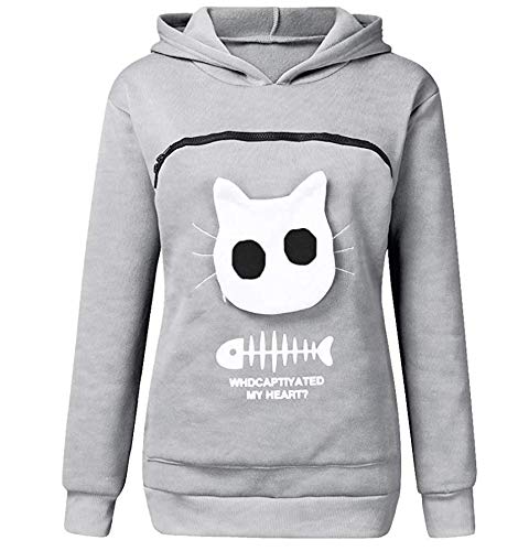 Huisdier Kat Hond Vrouwen Hooded Sweatshirts Carrier Pouch Pullover Kangaroo Pouch Hoodies - Image 3