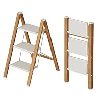 Amazon.co.jp: MERDIVEN 3段 アイボリーホワイト 折りたたみ アルミ製