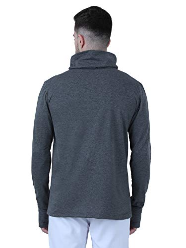 Image of Pause Solid Turtleneck Slim Fit Long Sleeve Men's T-Shirt