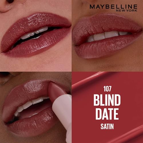 Image of Maybelline New York Maybelline Serum Lipstick (Satin), 107 Blind | 1-Swipe Lush Color 8HR Weightless Hydration