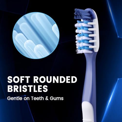 Image of Fremouth Soft Toothbrushes for Adults, Soft Rounded Bristles, Built in Gum Stimulators, 6 Count