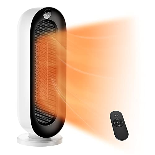 電気ファンヒーター Dreamegg セラミック ファンヒーター 自動首振り リモコン付き タイマー機能 2秒速暖 (1200W/750W 三段階切替+お任せ運転) LCD温度表示 転倒自動OFF 二重過熱保護 V0難燃性安全素材 30秒送風冷却機能 暖房器具 電気 ヒーター ストーブ 温風 省エネ 脱衣所 足元 8畳 S720 (ホワイト)