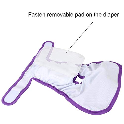 Teamoy Reusable Female Dog Diapers With Removable Pads(Pack Of 4), Washable Doggie Diaper Wraps For Female Dogs, Super-Absorbent, Comfortable And Stylish, S #TOP1