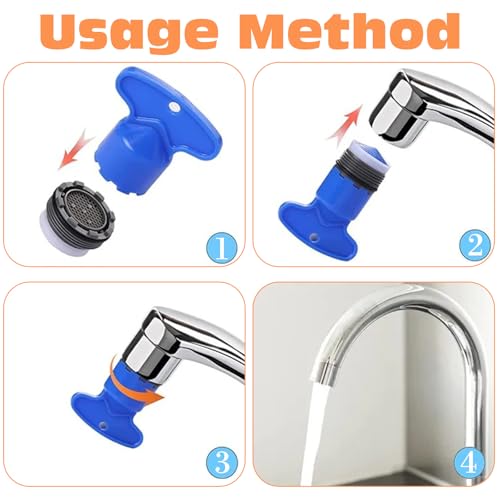 KASESSS 10Stück Wasserhahn Sieb Set, Strahlregler M18.5, Perlatoren für Wasserhähne, M18.5 für Perlator mit 2 Mischdüsenschlüssel, Kunststoff Wasserhahn Siebeinsatz, Wasserhahn Belüfter für Bad, Küche