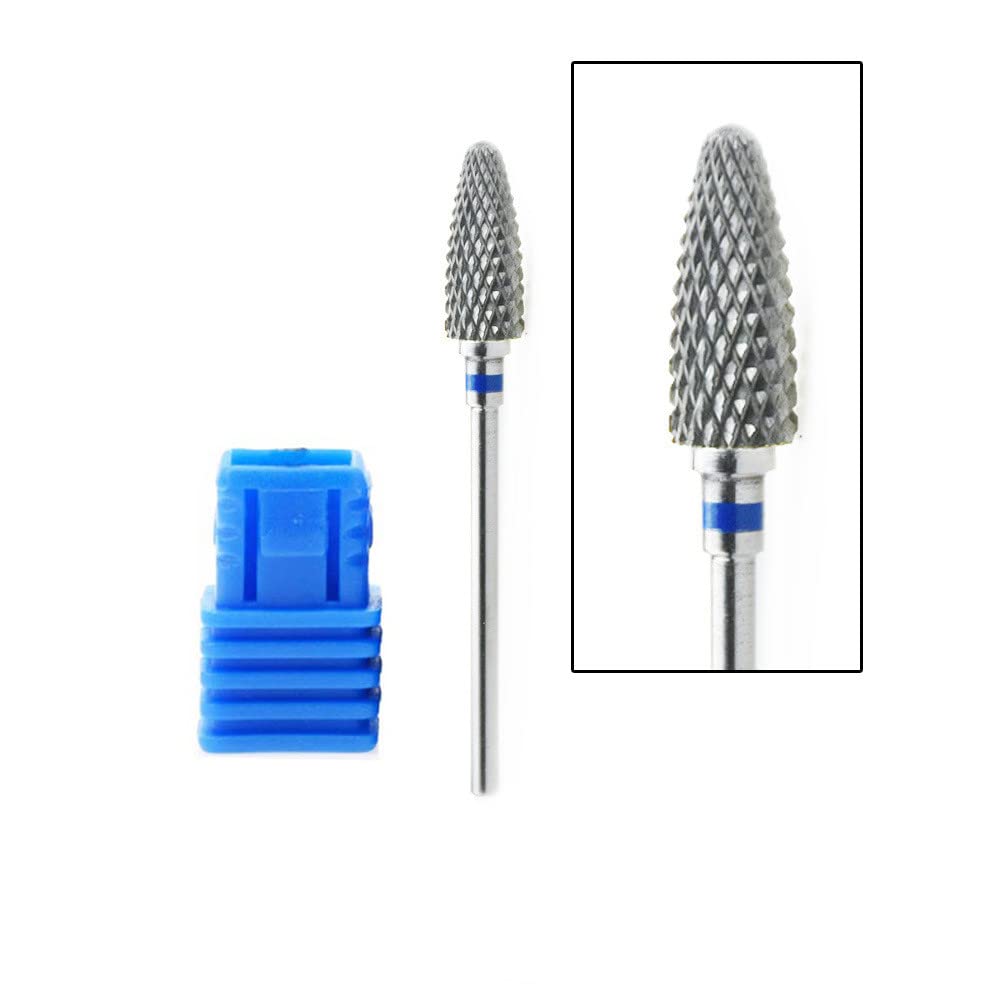 LATRAT 5 pezzi, Set di punte da fresa per unghie in acrilico, 2,35 mm, in tungsteno, per nail art, strumenti per manicure e pedicure, per uso domestico