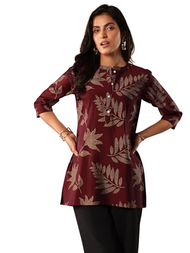 Image of Libas Printed Silk Blend Straight Kurti Suit