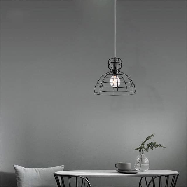 Lampe suspendue simple de ferme en métal noir rétro douille E27