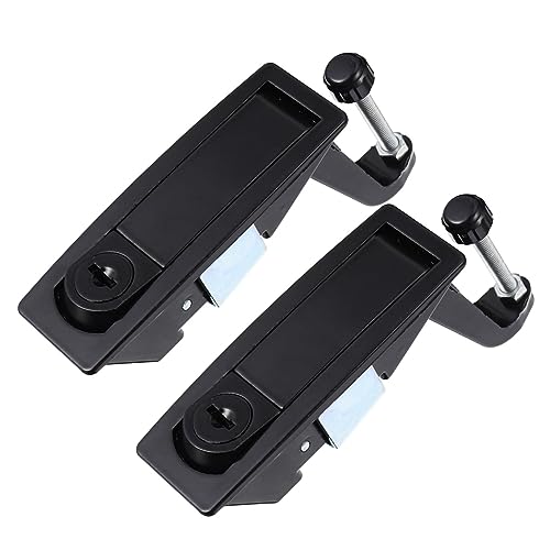 MUCKLILY 2 Pcs Zinc Alloy Compression Lever Lock Adjustable Marine Flush Latch for Cabinets Trailers and Industrial Equipment