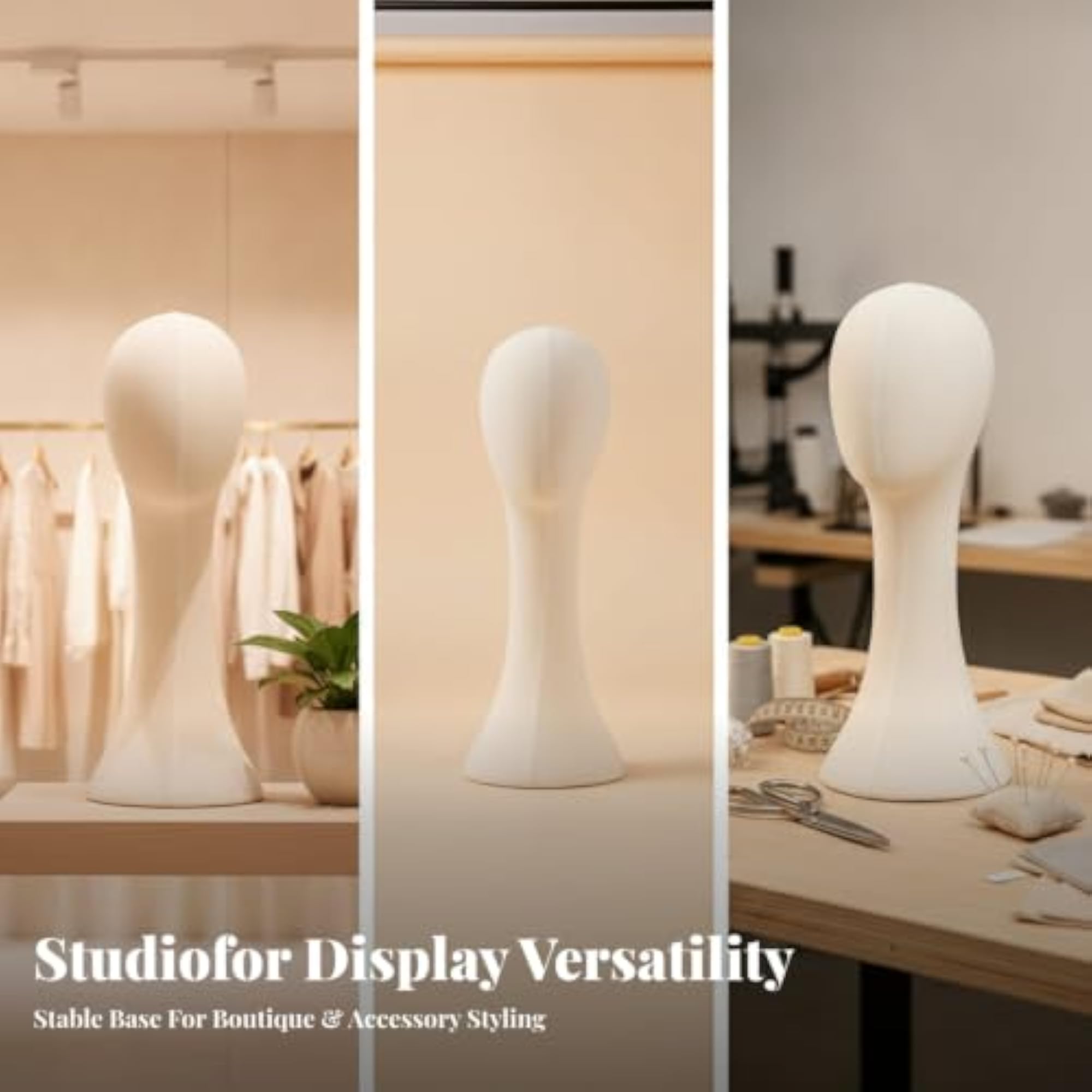 Pin-Friendly Foam Mannequin Head for Hair Styling