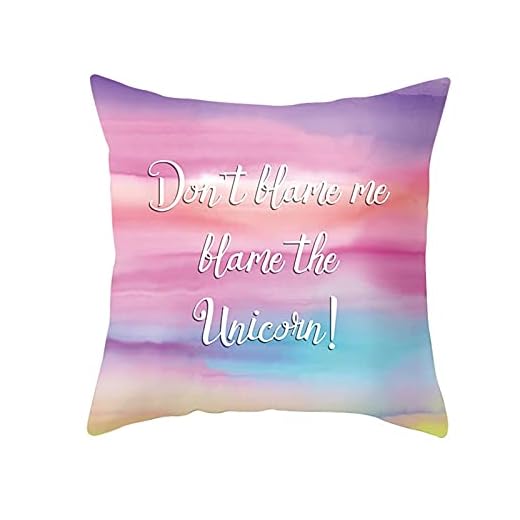 Lieson Mjuka prydnadskuddöverdrag, 1 st 18 x 18 kuddöverdrag prydnadskudde överdrag flerfärgad 45 x 45 cm skylla inte på mig skylla på enhörningen! Polyester