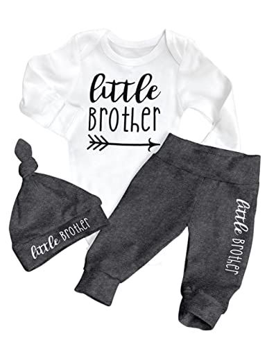Image of AGAPENG Baby Boy Clothes Newborn Boy Outfits Infant Letter Print Romper Long Pants Hat 3PCS Baby Boy's Clothing