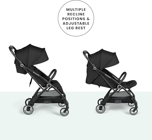 Ickle Bubba Aries Autofold Stroller - Feather-Light Design, Multi-Position Recline, and Handy Auto-Fold Mechanism, Large Seat from Birth to 22kg, UPF 50+ Hood, and Spacious Basket (Black) - Image 6
