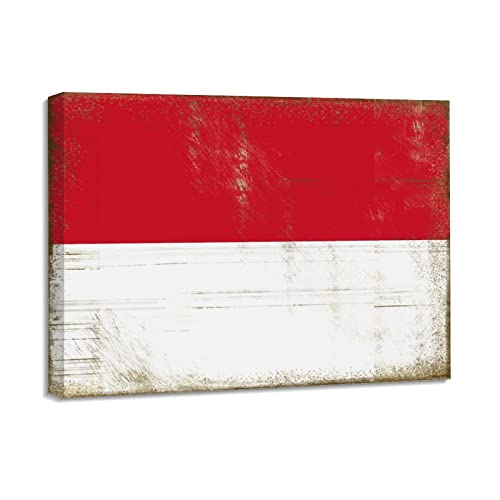 Póster decorativo de la bandera de Mónaco, obra de arte de 40 x 50 cm para escuela