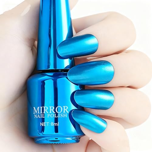 Autmor Vernis à ongles métallique à séchage rapide, effet film miroir, vernis à ongles pailleté pour ongles, gel UV sans lampe, mini flacon de 8 ml, vernis à ongles durable (A10)