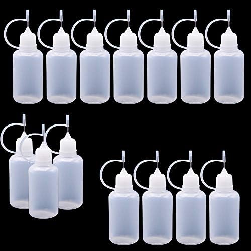 20 Pcs Needle Tip Glue Bottle Applicator DIY Quilling, Precision Tip Applicator Bottle Empty Applicator Glue Bottle for Paper Quilling DIY Craft, Acrylic Painting, 30ml /1 Ounce