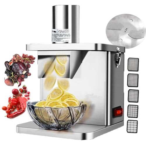 Electric Vegetable Fruit Chopper Slicer, Food Shredder Cutters Dicing Machine with Safetys Sensor Device, Stainless Steel Electric Salad Maker