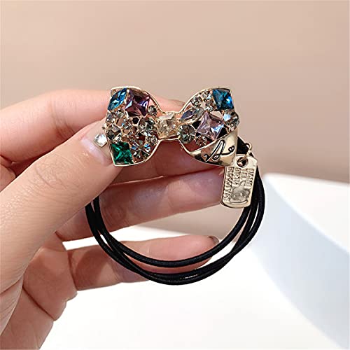 Xiwstar 5Pcs Retro Baroque Rhinestone Hair Bands Scrunchies Elastic Hair Ties Ponytail Holders Hair Circles Headbands For Women #TOP7