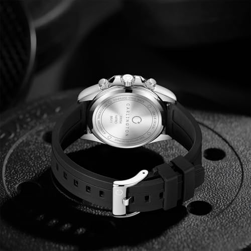 Image of Carlington Nitro Analog Chronograph Men's Polyurethane Strap Wrist Watch | Quartz Movement | Water & Shock Resistant Watch for Men | Casual & Formal Wear - CT 8054