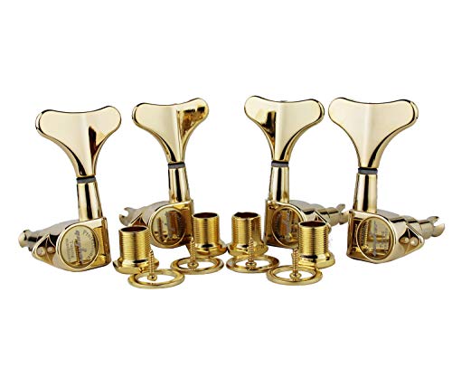 Guyker - Afinadores de bajo guitarra (2R + 2L) - Cabezal de relación 1:17 Sellado Clavijas de afinación...