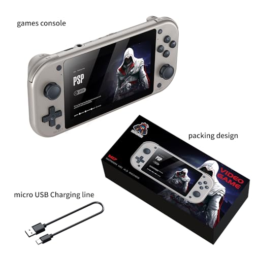 Image of M17 Retro Handheld Game Console 4.3 Inch LCD Screen Built-in 64GB Card 20000+ Classic games Video Game Console Emuelec System Retro Video Gaming Console 20+ Classic Simulators-Silver