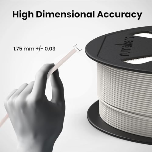 Image of NUMAKERS PLA+ 3D Printer Filament, 1.75mm, Dimensional Accuracy + /- 0.03 mm, 1 kg Spool (2.2 lbs), Compatible with Most FDM Printers (Cool Lithophane White)