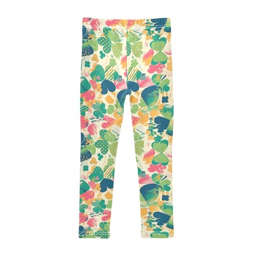 KLL Shamrock and Polka Dot Girls Athletic Leggings Stretchy High Waisted Leg Yoga Pants Exercise2