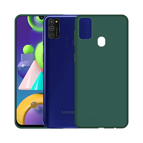 Image of Case Creation Luxurious OG Series for Samsung Galaxy M21 Case Cover,Anti-Dirty Slim Case Frosted Matte Cute Candy TPU Raised Bezel (Splash of Color) Back Cover for Samsung M21 -Lake Green