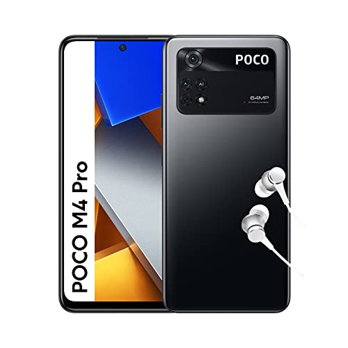 POCO M4 Pro スマートフォン 6+128GB、6.43 インチ 90Hz AMOLED ドットディスプレイ、MediaTek Helio G96、64MP トリプルカメラ、5000mAh、パワーブラック、ES バージョン