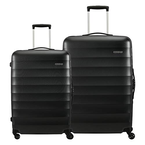 Image of American Tourister Trolley Bags for Travel | Barcelona 55 Cms, 69 Cms Polycarbonate Hardsided Set of 2 Luggage Bags | Suitcase for Travel | Luggage Bags | Trolley Bags for Travelling, Gunmetal