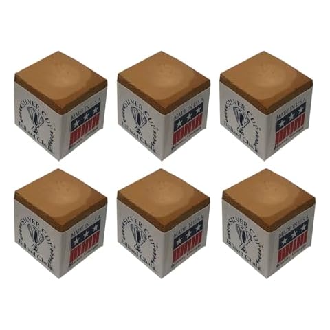 Silver Cup Set of 6 Tan Billiard Pool Cue Chalk Cover