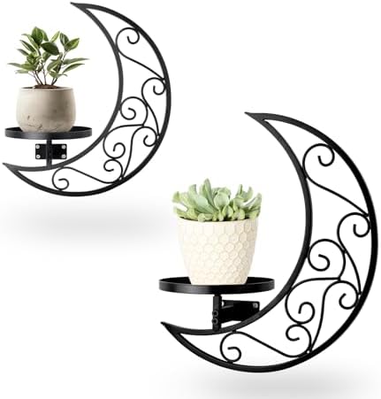Wall Planters for Indoor Plants Plant Holder Moon Shape Metal Han...