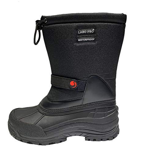 Labo Pro Men's Winter Snow Boots Shoes Waterproof Insulated Lace Up (D,M) (Xl-01-Black, 9.5) #TOP1