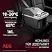 AEG Automotive Board-Bar BK 16 Thermoelectric Cooler and Warmer Box 16 Litres, 12 Volt for Car and Socket, Can Be Attached to the Car, Black, light grey