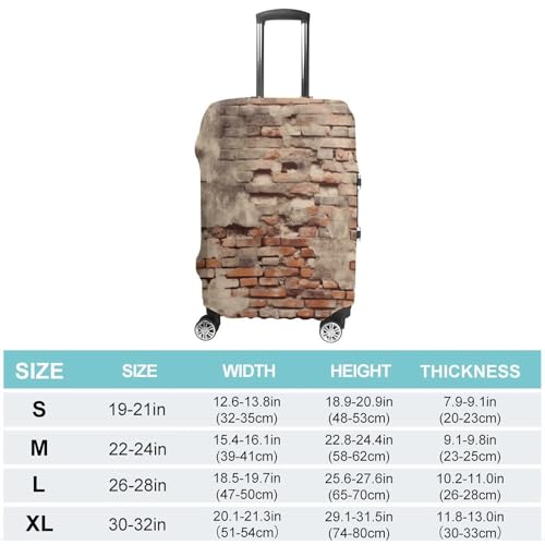 Ancient Worn Brick Wall Luggage Cover Elastic Suitcase Protector Case Anti-Scratch Washable Baggage Covers Protector For Traveling, Aircraft Consignment L2