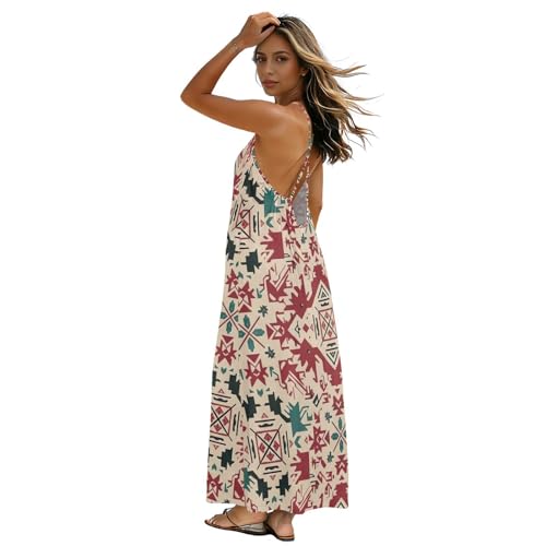 Robe de soleil pour femme à bretelles spaghetti et dos nu plongeant